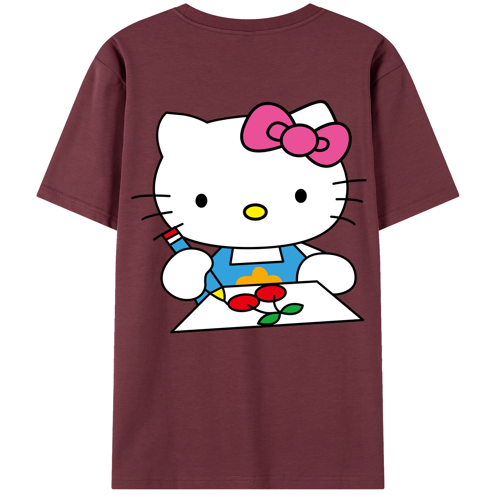 （画像用） Hello Kitty ハローキティ 綿100％半袖Tシャツ（背面プリント）